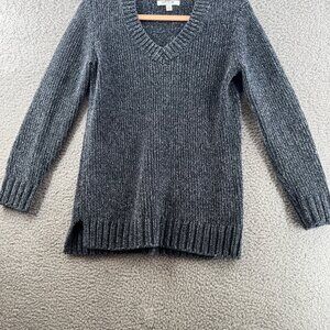 Orvis Womens V-Neck Chennel Sweater  Black/Gray  Size Small/CH